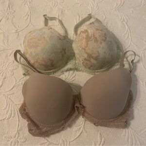 Lucky Brand Women's T-Shirt Bra Duo — Beige and Pastel Floral